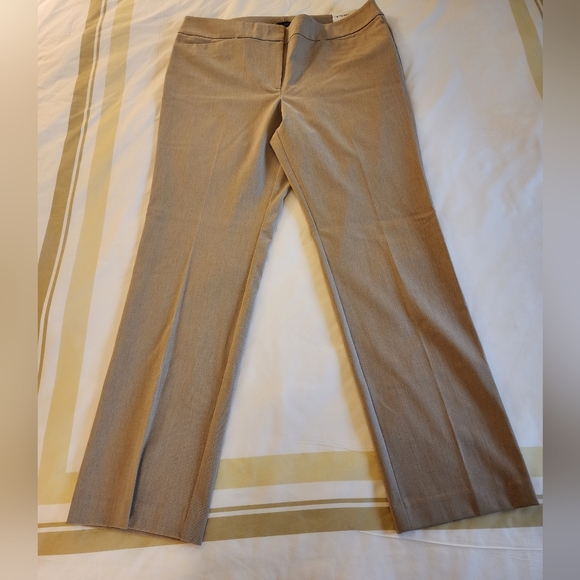 NWT ANN TAYLOR THE FACTORY "THE STRAIGHT" Mid-Rise  16 TALL, TAN SLACKS PANTS - Picture 2 of 10
